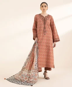 Clearance Sapphire Embroidered Lawn Shirt Peach