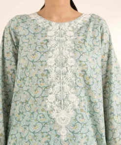 Outlet Sapphire Embroidered Lawn Shirt Ice Blue