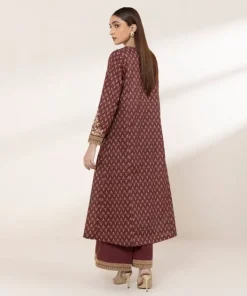 Clearance Sapphire Embroidered Lawn Shirt Maroon