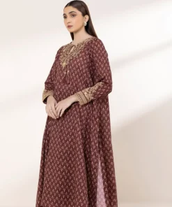 Clearance Sapphire Embroidered Lawn Shirt Maroon