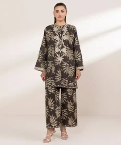 Fashion Sapphire Embroidered Lawn Shirt