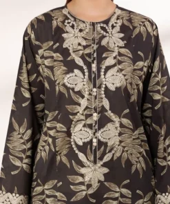 Fashion Sapphire Embroidered Lawn Shirt