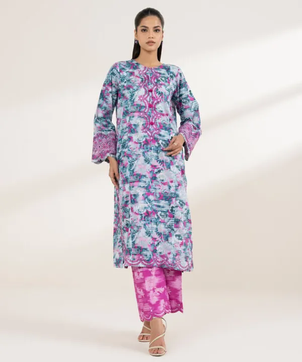 Outlet Sapphire Embroidered Lawn Shirt