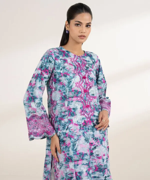 Outlet Sapphire Embroidered Lawn Shirt