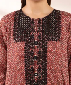 Fashion Sapphire Embroidered Lawn Shirt