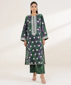 Hot Sapphire Embroidered Lawn Shirt