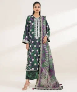 Hot Sapphire Embroidered Lawn Shirt