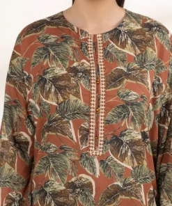 Fashion Sapphire Embroidered Lawn Shirt