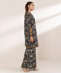 Hot Sapphire Embroidered Lawn Shirt