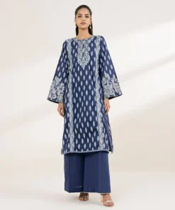 Fashion Sapphire Embroidered Lawn Shirt