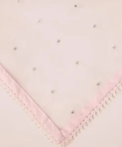 Fashion Sapphire Embroidered Organza Dupatta Pink