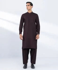 Discount Sapphire Embroidered Viscose Blended Suit - Slim Fit Maroon