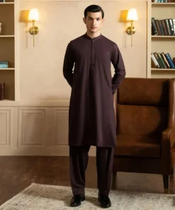 Clearance Sapphire Embroidered Viscose Blended Suit - Regular Fit Maroon
