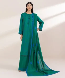 Online Sapphire Embroidered Voile Dupatta Green