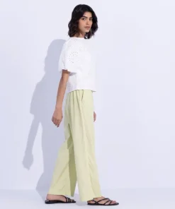 Best Sapphire Emroidered Slash Neck Top White