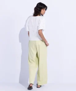 Best Sapphire Emroidered Slash Neck Top White