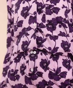 Fashion Sapphire Floral Print Woven PJ Set Pink & Purple