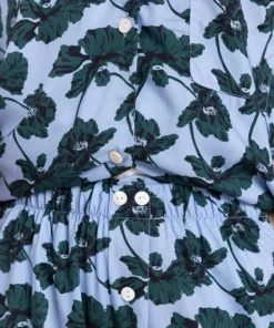 Online Sapphire Floral Print Woven PJ Set Blue & Green