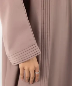 Discount Sapphire Front Open Abaya Set Nude Brown