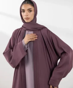 Online Sapphire Front Open Abaya Set Mauve