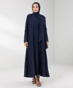 New Sapphire Hand Embellished Abaya Set Blue