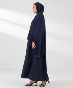 New Sapphire Hand Embellished Abaya Set Blue