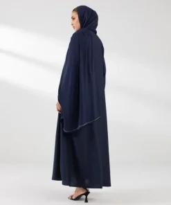 New Sapphire Hand Embellished Abaya Set Blue