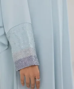 Sale Sapphire Hand Embellished Abaya Set Light Blue