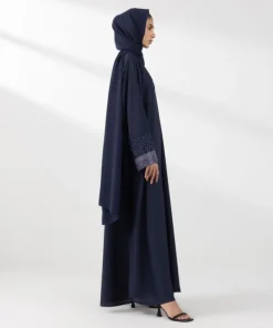 New Sapphire Hand Embellished Abaya Set Navy Blue