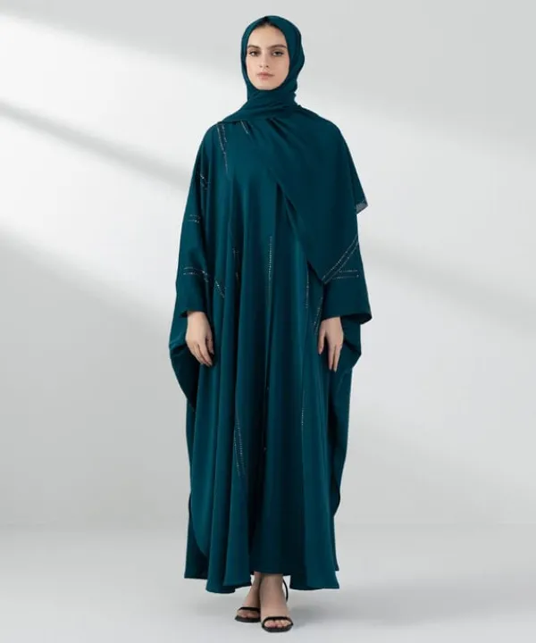 Hot Sapphire Kaftan Abaya Set