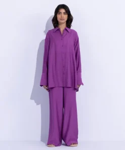 Sale Sapphire Oversized Button Through Shirt Magenta