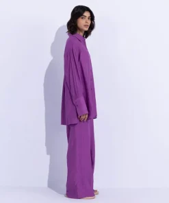 Sale Sapphire Oversized Button Through Shirt Magenta