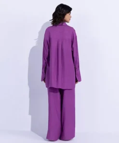 Sale Sapphire Oversized Button Through Shirt Magenta
