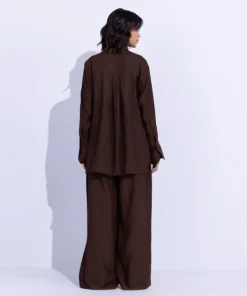 Online Sapphire Oversized Button Through Shirt Brown