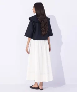 New Sapphire Peter Pan Cropped Shirt Black