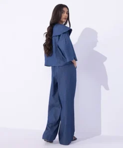 Discount Sapphire Peter Pan Cropped Shirt Blue