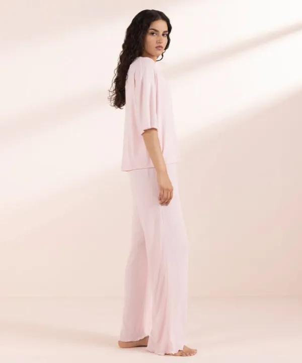 Best Sapphire Rib PJ Set Pink