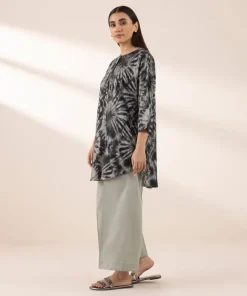 Hot Sapphire Printed Arabic Lawn Shirt