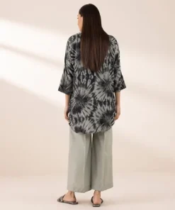 Hot Sapphire Printed Arabic Lawn Shirt