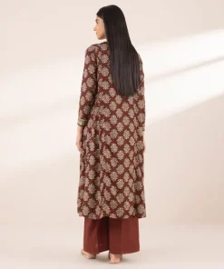 Hot Sapphire Printed Arabic Lawn Shirt