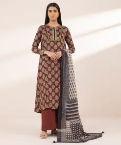 Hot Sapphire Printed Arabic Lawn Shirt