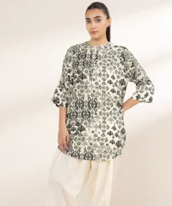 Outlet Sapphire Printed Arabic Lawn Shirt