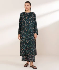 Hot Sapphire Printed Arabic Lawn Shirt
