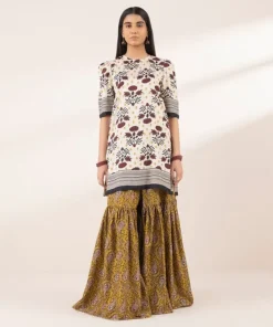 Clearance Sapphire Printed Arabic Lawn Shirt