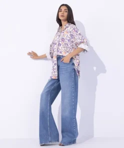 Hot Sapphire Printed Button Through Shirt Multi