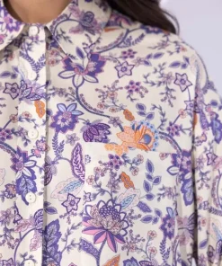 Hot Sapphire Printed Button Through Shirt Multi