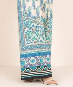 Discount Sapphire Printed Cambric Culottes Blue
