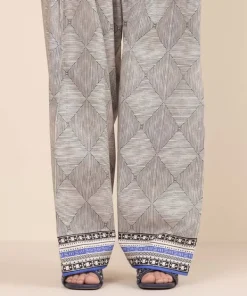 Sale Sapphire Printed Cambric Farshi Shalwar Grey