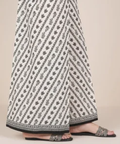 Fashion Sapphire Printed Cambric Flared Pants