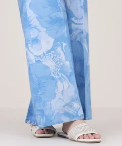 Clearance Sapphire Printed Cambric Flared Pants